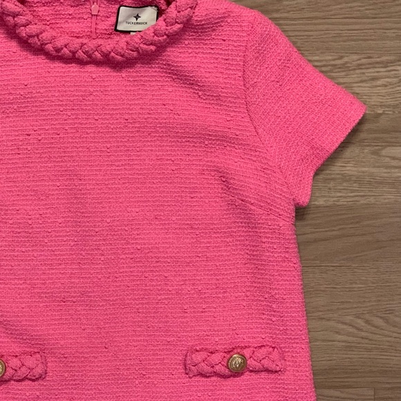 Tuckernuck Jackie Tweed Dress Hot Pink Size M - Picture 9 of 16